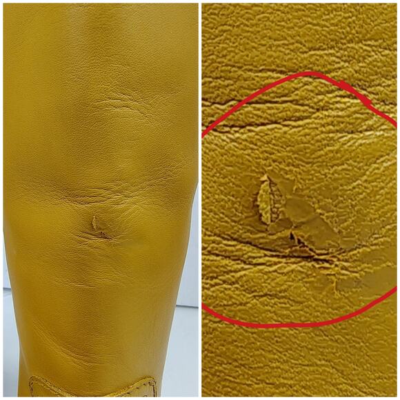 Frye Camryn Genuine Leather Tall Pull On Campus Boots in Banana Size 10 - Picture 9 of 15